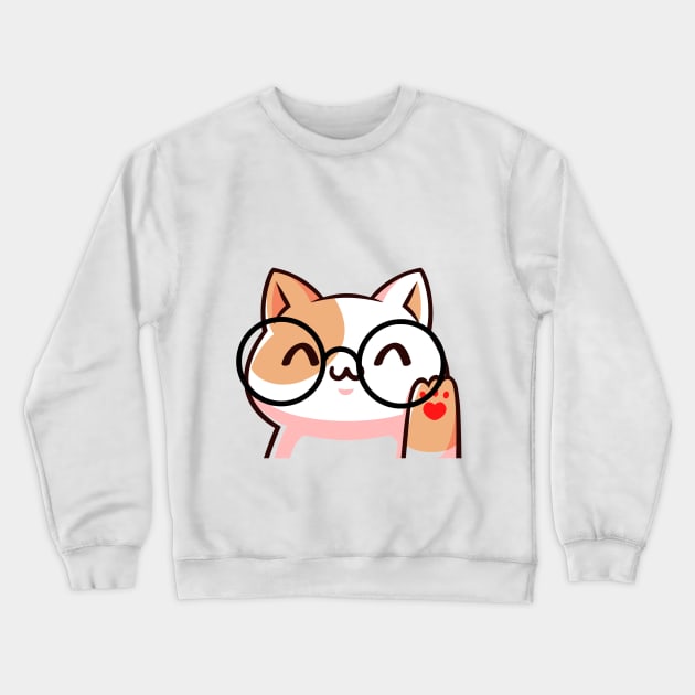 cat with glasses Crewneck Sweatshirt by Amadej